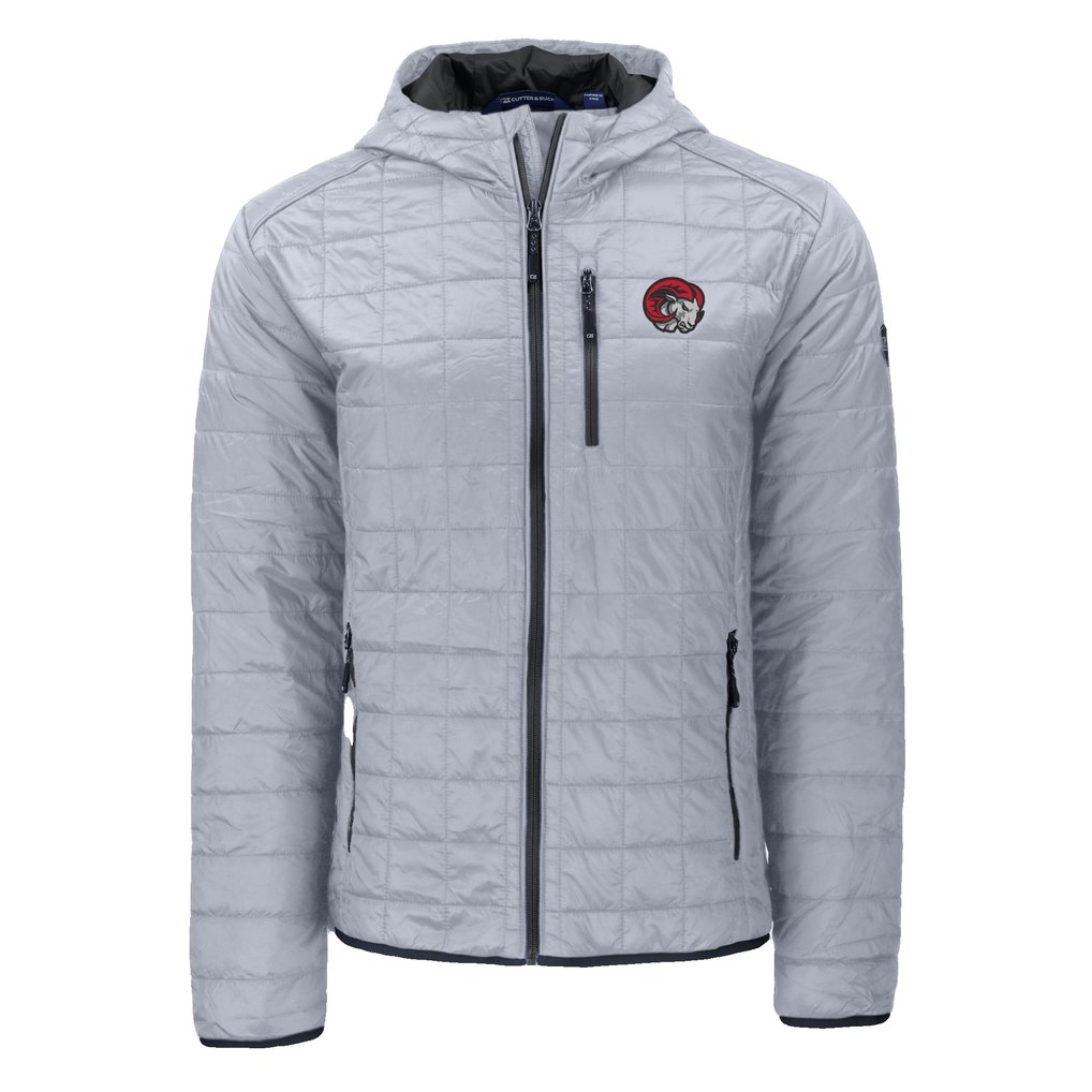  Winston-Salem State Rams Cutter & Buck Rainier Eco PrimaLoft Hooded Full-Zip Jacket - Gray